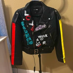 Fashion Nova Conversation Grabber Painted Jacket